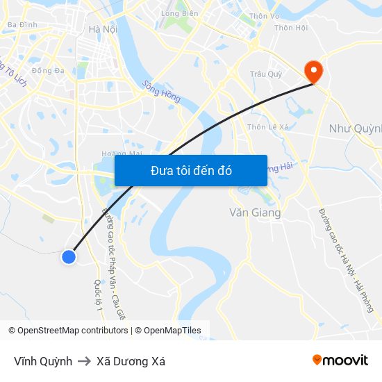 Vĩnh Quỳnh to Xã Dương Xá map