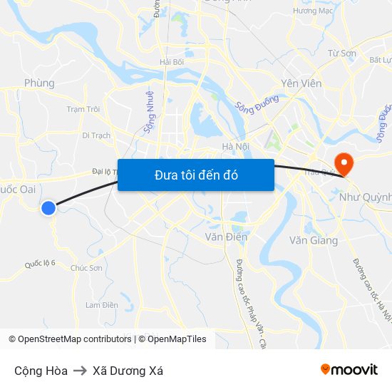 Cộng Hòa to Xã Dương Xá map