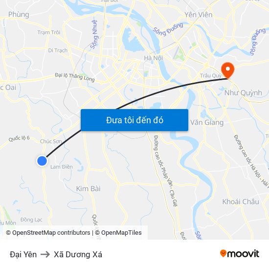 Đại Yên to Xã Dương Xá map