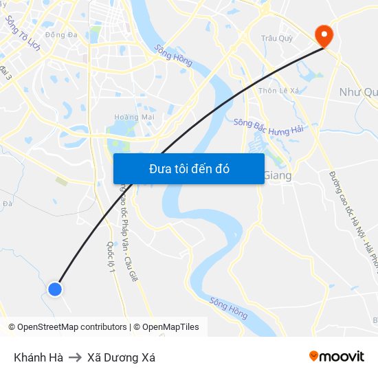 Khánh Hà to Xã Dương Xá map