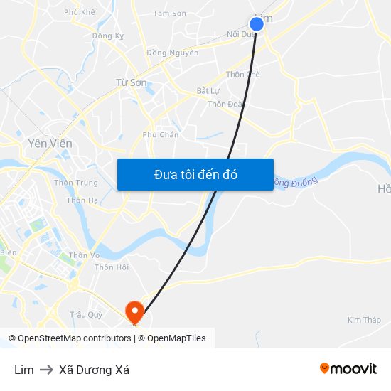 Lim to Xã Dương Xá map