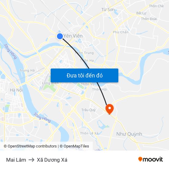 Mai Lâm to Xã Dương Xá map