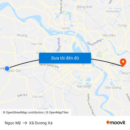 Ngọc Mỹ to Xã Dương Xá map