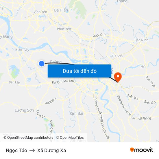 Ngọc Tảo to Xã Dương Xá map