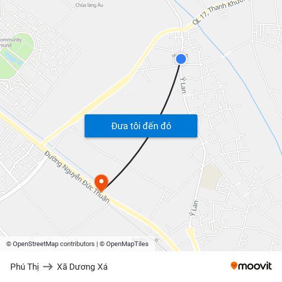 Phú Thị to Xã Dương Xá map