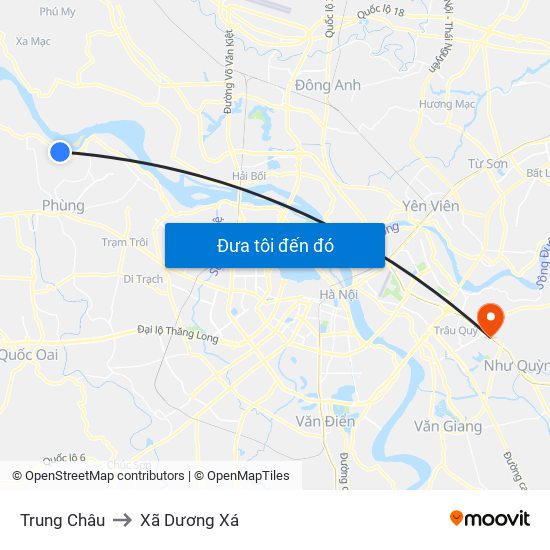 Trung Châu to Xã Dương Xá map