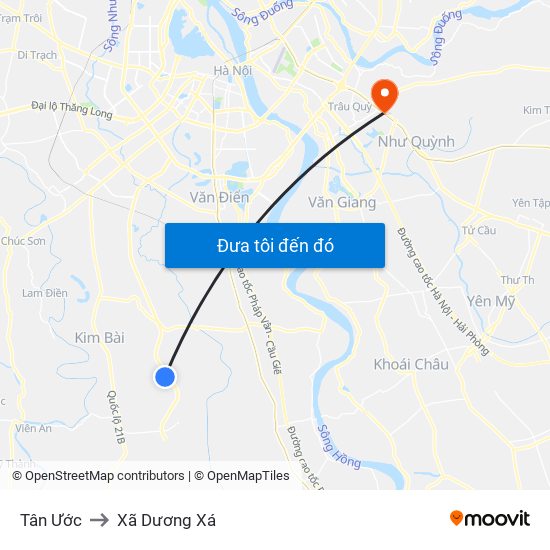 Tân Ước to Xã Dương Xá map