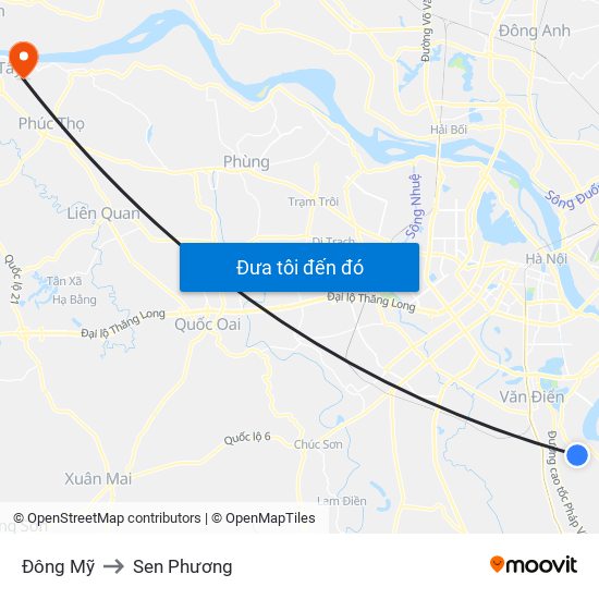 Đông Mỹ to Sen Phương map