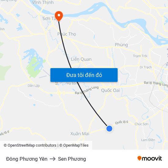 Đông Phương Yên to Sen Phương map