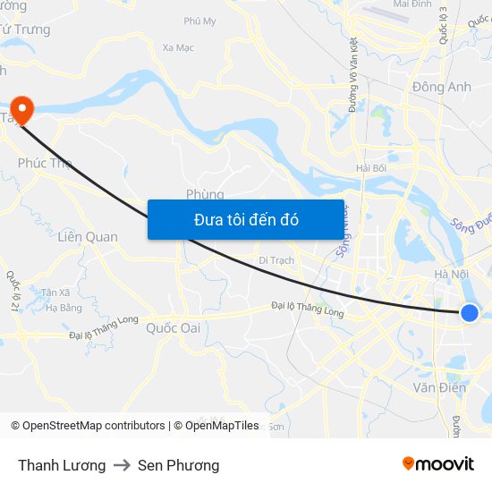 Thanh Lương to Sen Phương map