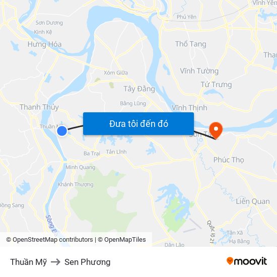 Thuần Mỹ to Sen Phương map