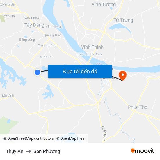 Thụy An to Sen Phương map