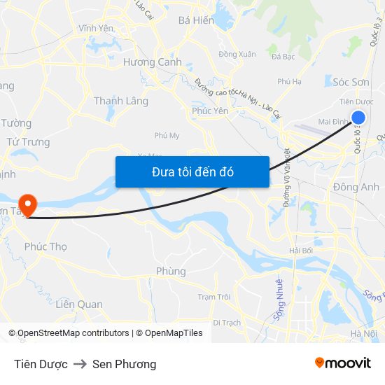 Tiên Dược to Sen Phương map