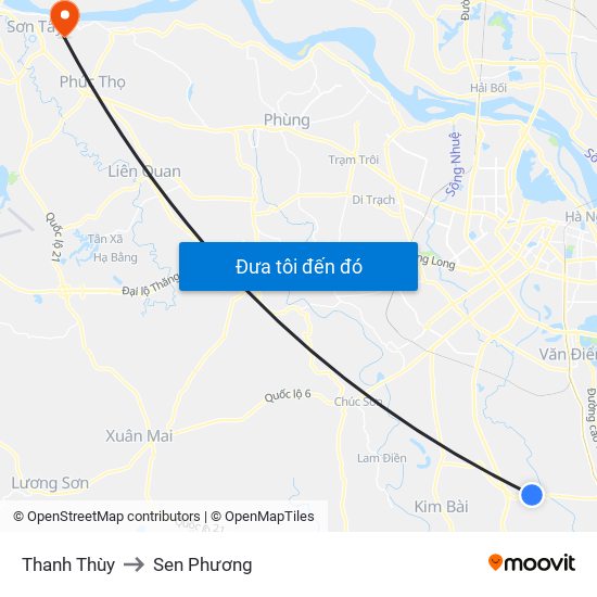 Thanh Thùy to Sen Phương map