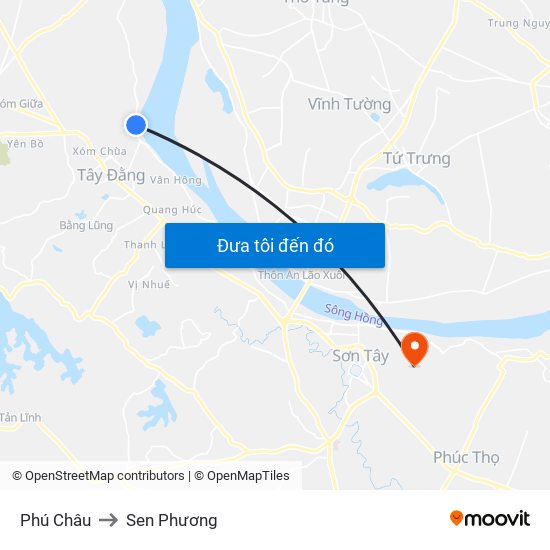 Phú Châu to Sen Phương map