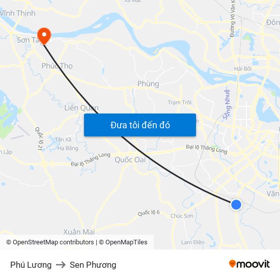 Phú Lương to Sen Phương map