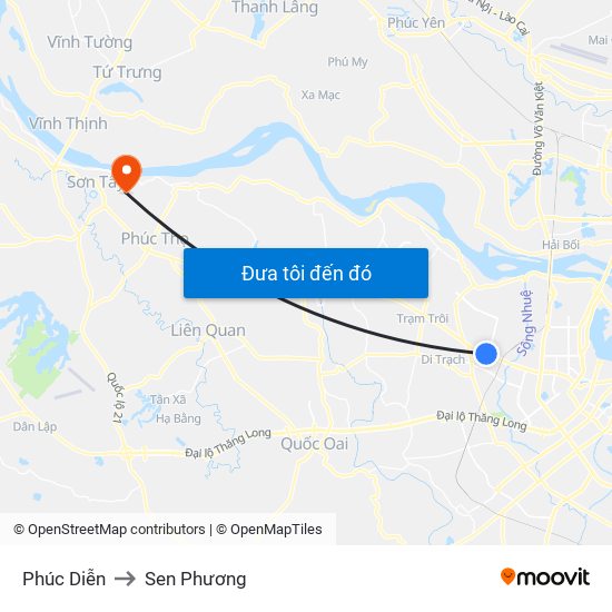 Phúc Diễn to Sen Phương map