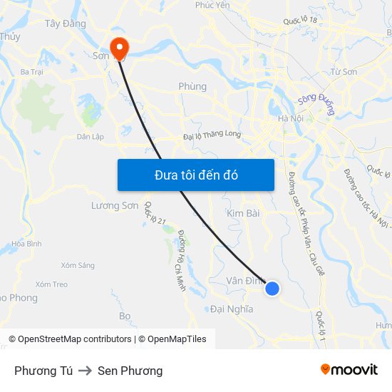 Phương Tú to Sen Phương map