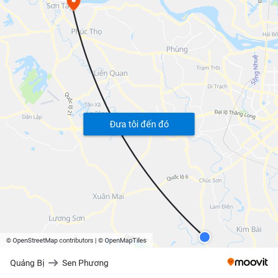 Quảng Bị to Sen Phương map