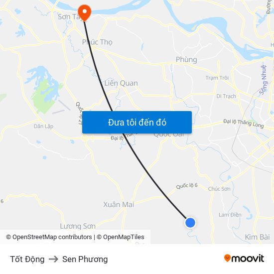 Tốt Động to Sen Phương map