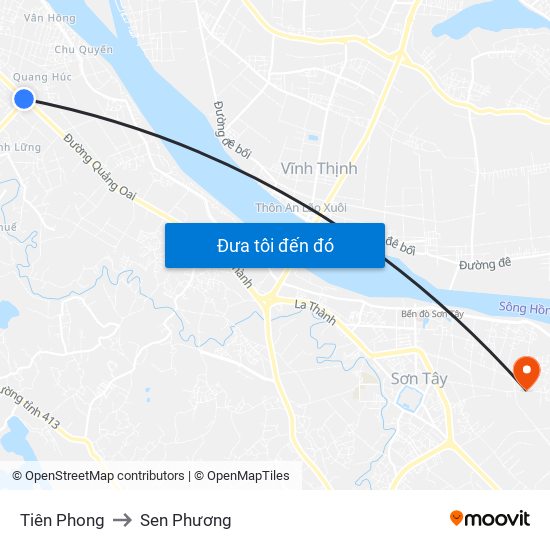 Tiên Phong to Sen Phương map