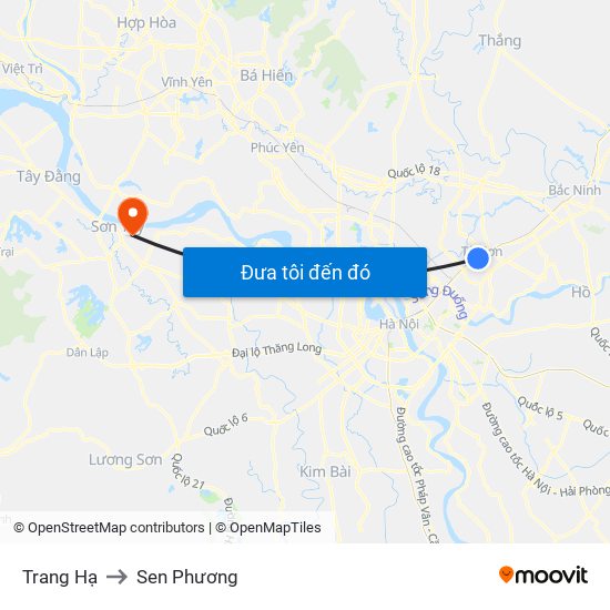 Trang Hạ to Sen Phương map