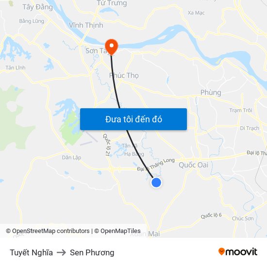 Tuyết Nghĩa to Sen Phương map