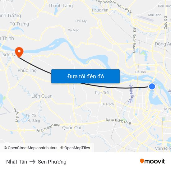 Nhật Tân to Sen Phương map