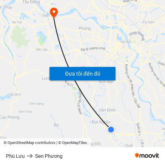 Phù Lưu to Sen Phương map