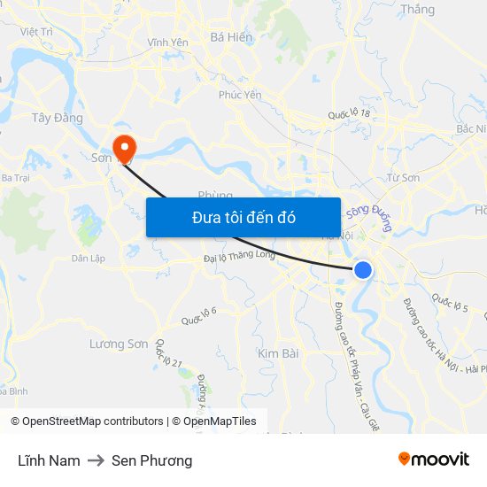 Lĩnh Nam to Sen Phương map