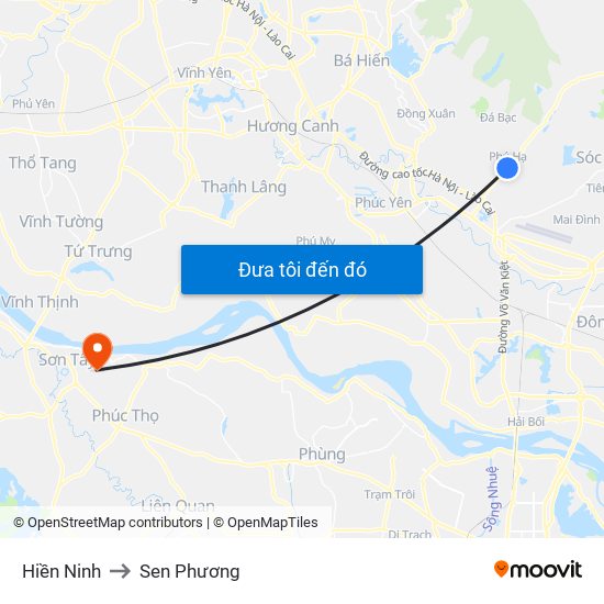 Hiền Ninh to Sen Phương map