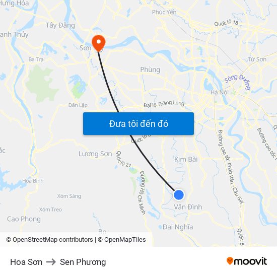 Hoa Sơn to Sen Phương map