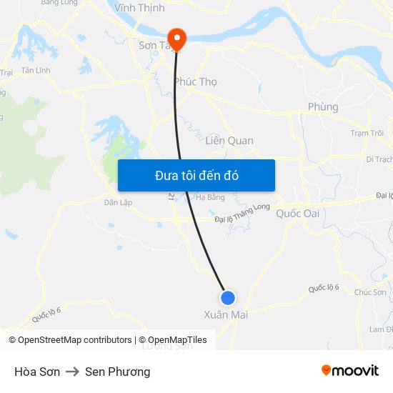 Hòa Sơn to Sen Phương map