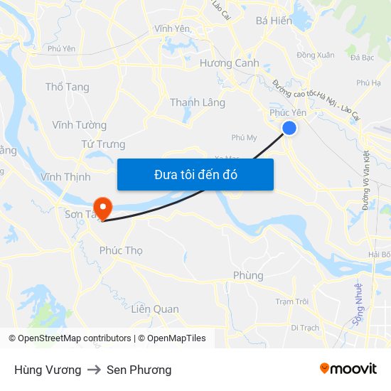 Hùng Vương to Sen Phương map