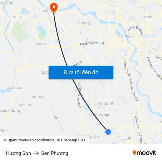Hương Sơn to Sen Phương map