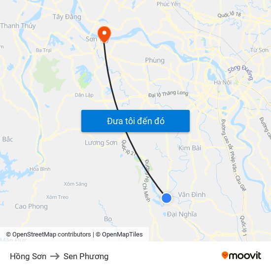 Hồng Sơn to Sen Phương map