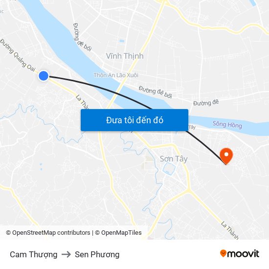 Cam Thượng to Sen Phương map