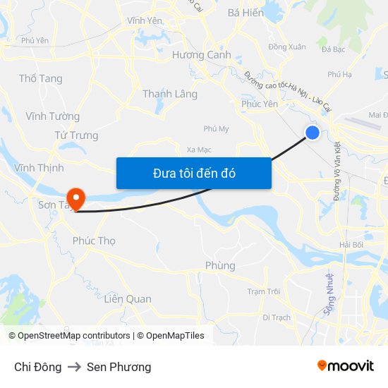 Chi Đông to Sen Phương map