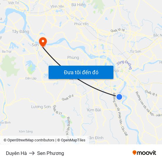 Duyên Hà to Sen Phương map