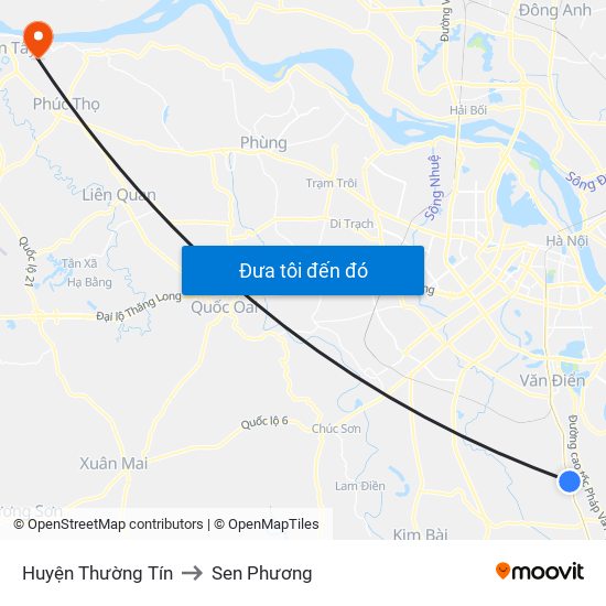 Huyện Thường Tín to Sen Phương map