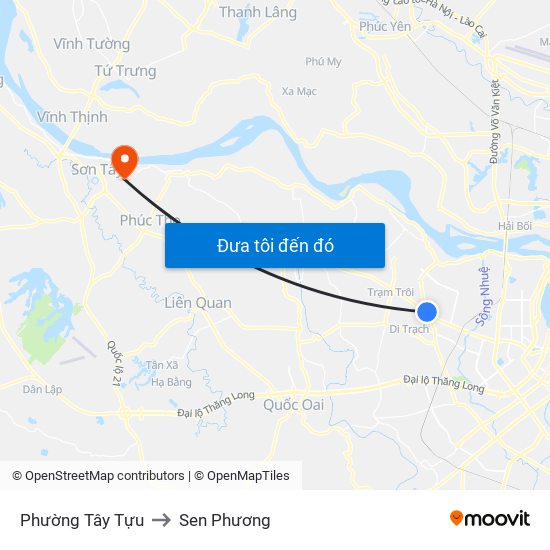 Phường Tây Tựu to Sen Phương map