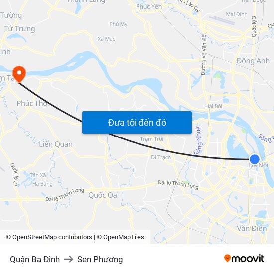 Quận Ba Đình to Sen Phương map