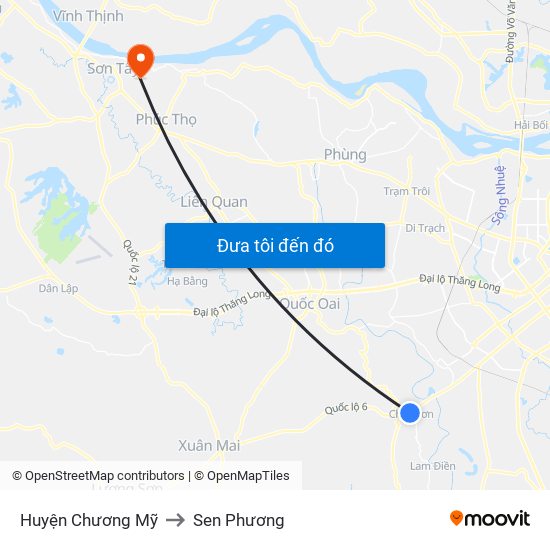 Huyện Chương Mỹ to Sen Phương map