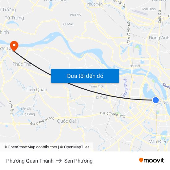 Phường Quán Thánh to Sen Phương map