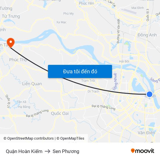 Quận Hoàn Kiếm to Sen Phương map