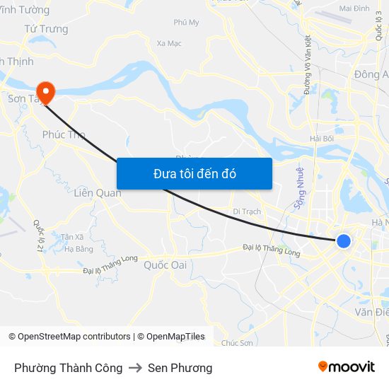 Phường Thành Công to Sen Phương map