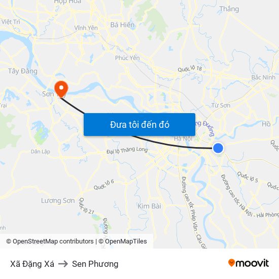 Xã Đặng Xá to Sen Phương map