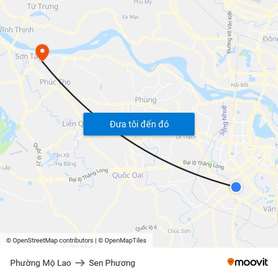 Phường Mộ Lao to Sen Phương map