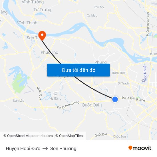 Huyện Hoài Đức to Sen Phương map