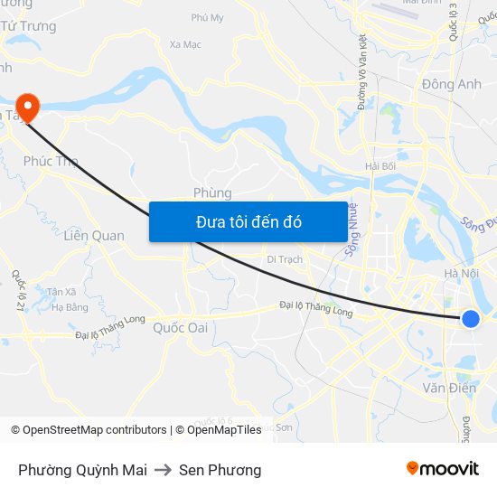 Phường Quỳnh Mai to Sen Phương map